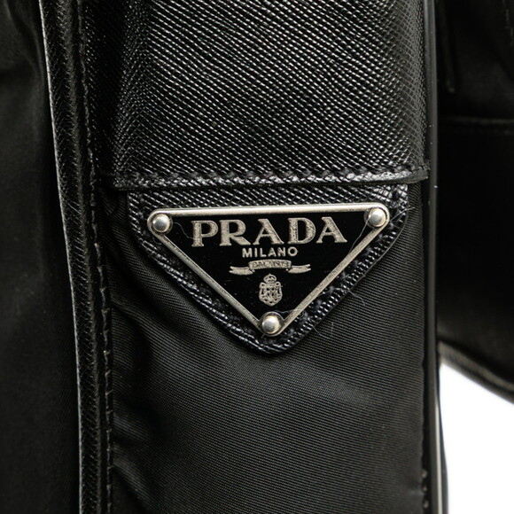 PRADA Black Leather Messenger Shoulder Bag - Picture 8 of 12